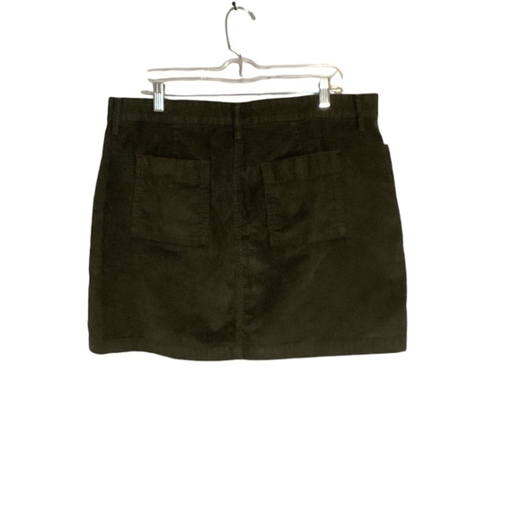 Cargo Corduroy Mini 90s Vibe Schoolgirl Womens Skirt Size 16 Olive Green Fall - Picture 2 of 5